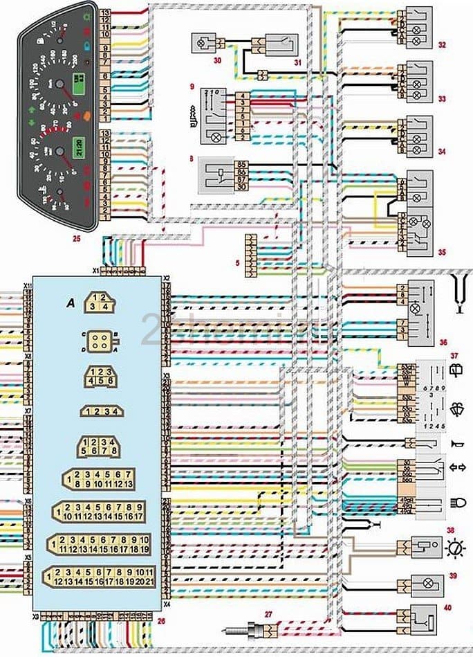 Схема эбу ваз 2114 инжектор 8 клапанов с описанием и схемами